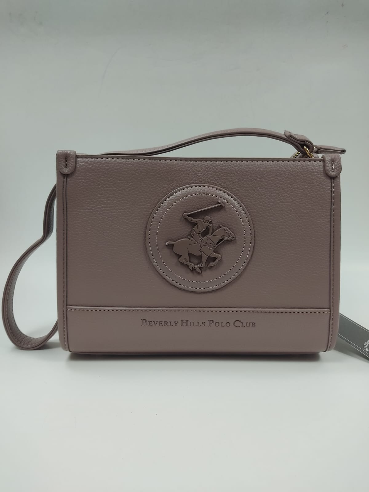borsa tracolla donna di beverly hills polo club bh-3873 nero/ cipria