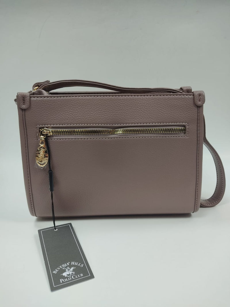 borsa tracolla donna di beverly hills polo club bh-3873 nero/ cipria