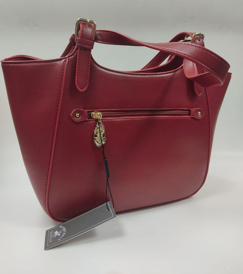 borsa a spalla donna di beverly hills polo club bh-3830 rosso/ cuoio