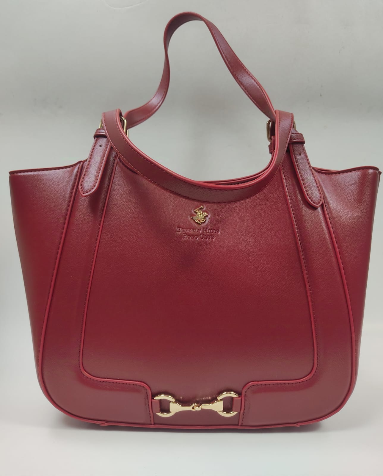 borsa a spalla donna di beverly hills polo club bh-3830 rosso/ cuoio