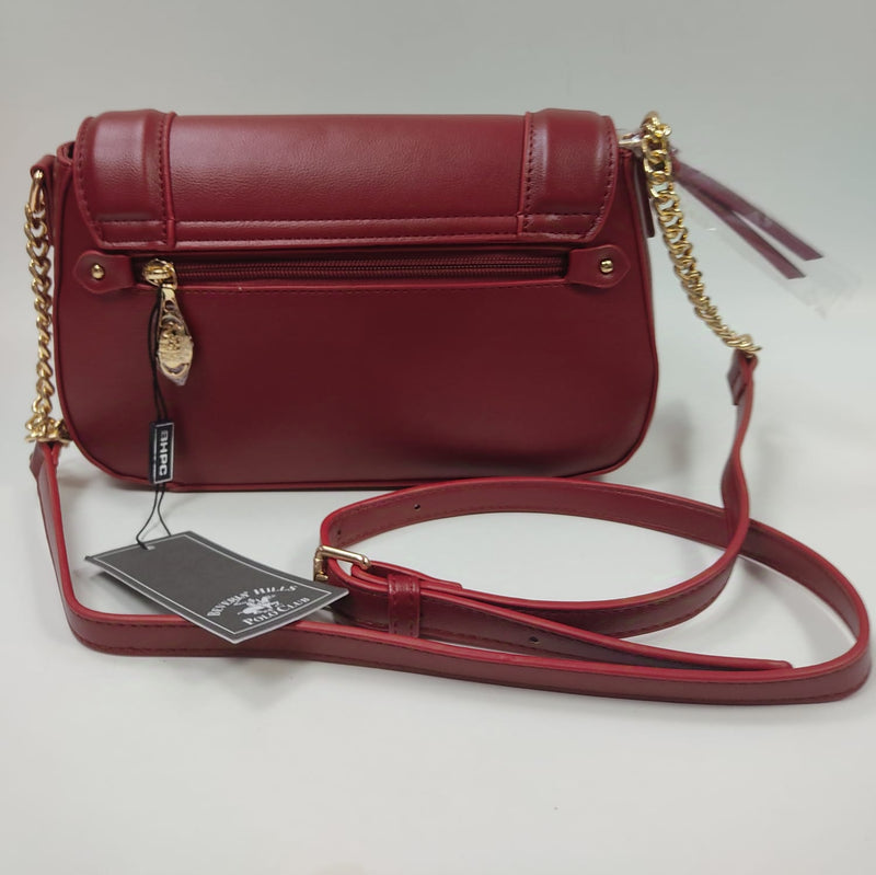borsa tracolla donna di beverly hills polo club bh-3834 rosso/ cuoio