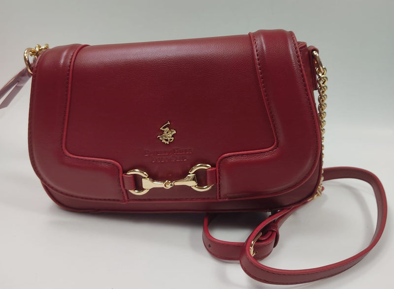 borsa tracolla donna di beverly hills polo club bh-3834 rosso/ cuoio