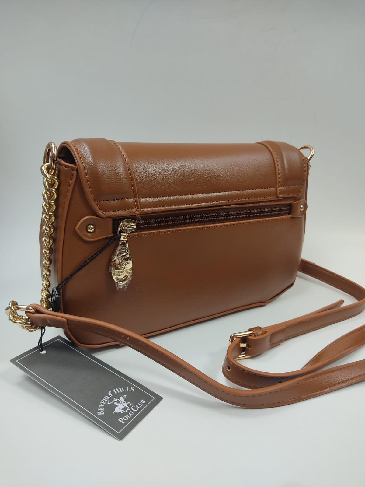 borsa tracolla donna di beverly hills polo club bh-3834 rosso/ cuoio