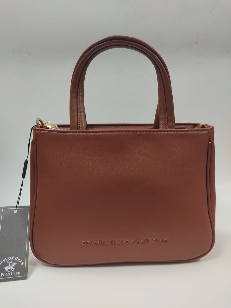 borsa donna a mano di beverly hills polo club bh-3842 nero/ cuoio/ fuxia