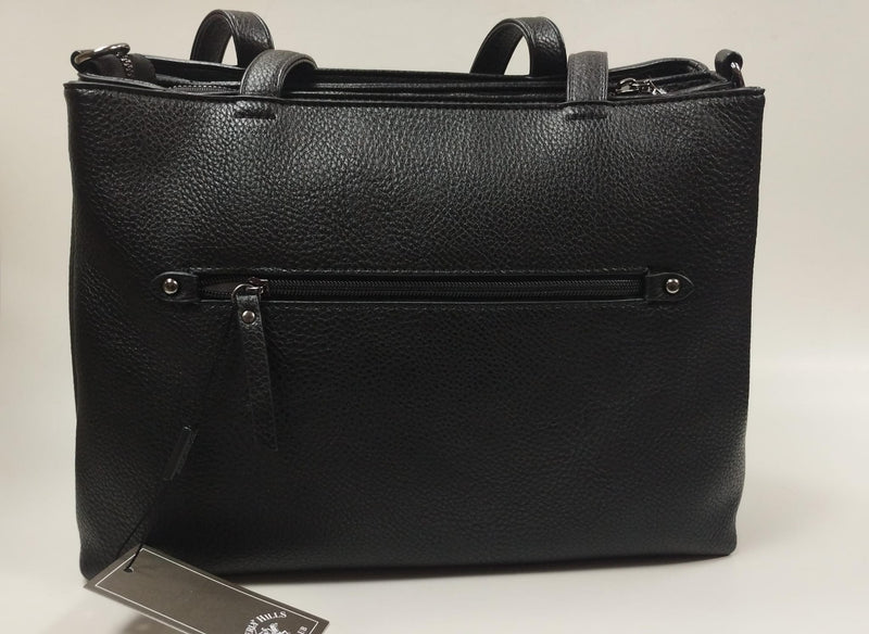 borsa donna di beverly hills polo club bh-3930 nero/ cuoio/ nero e fuxia