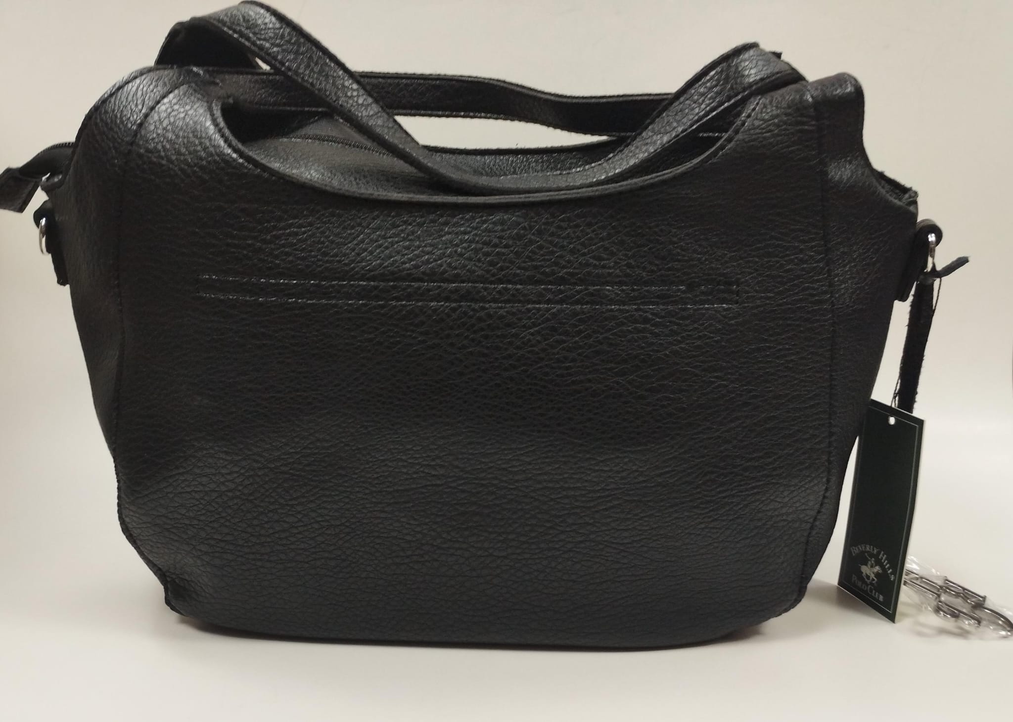 borsa donna di beverly hills polo club bh-3943 nero/ blu/ cuoio