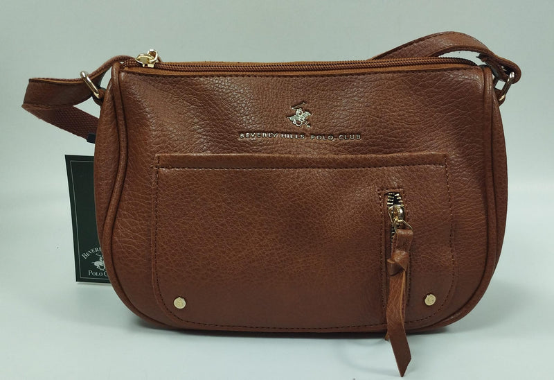 borsa donna di beverly hulls polo club bh-3946 cuoio/ blu/ nero