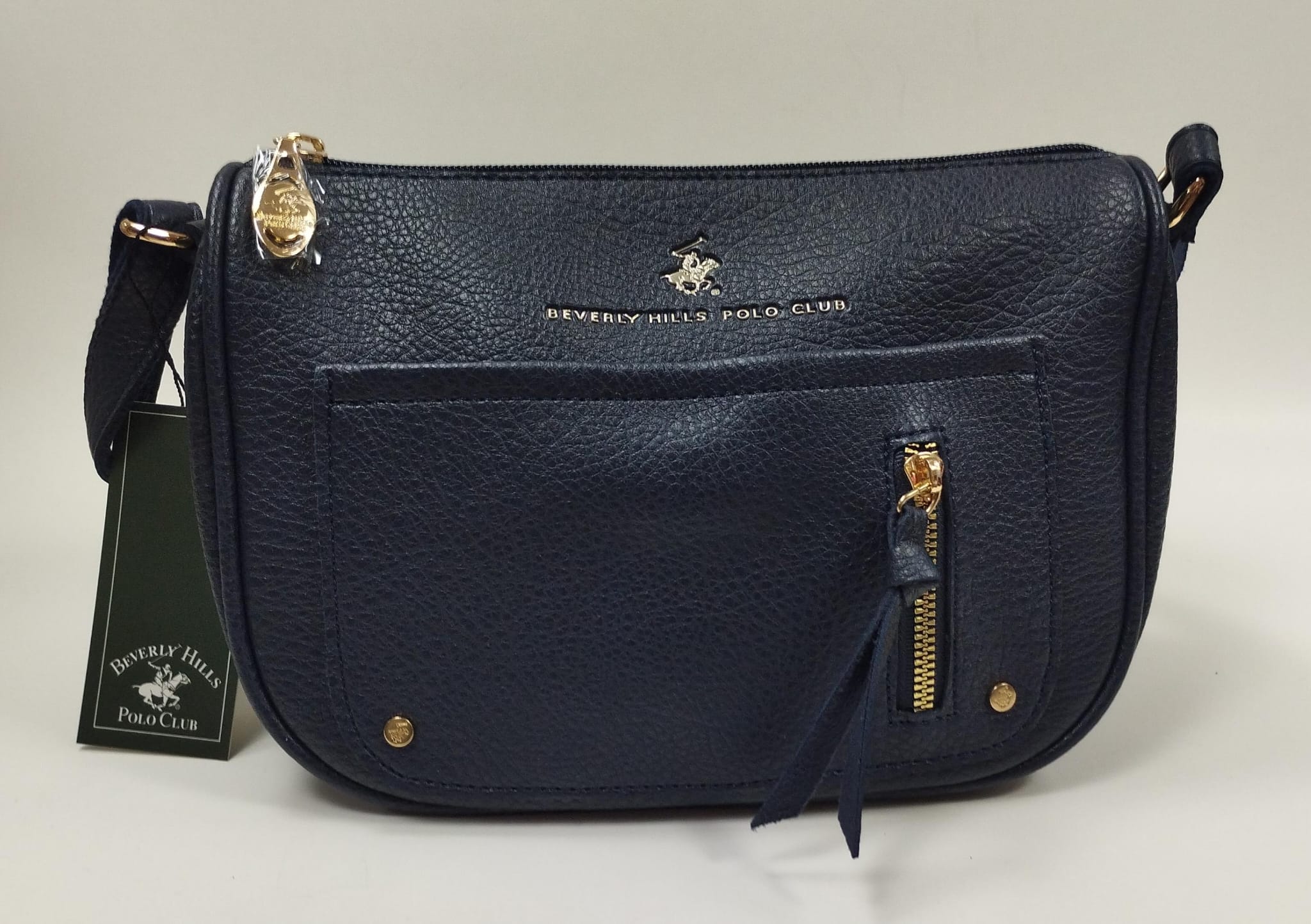 borsa donna di beverly hulls polo club bh-3946 cuoio/ blu/ nero