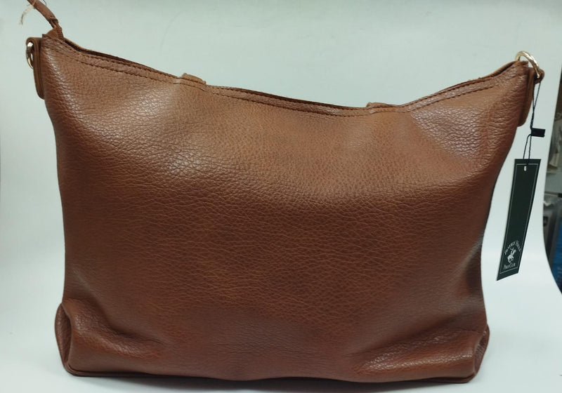 borsa donna di beverly hills polo club bh-3940 nero/ cuoio/ arancio