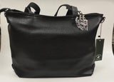 borsa donna di beverly hills polo club bh-3940 nero/ cuoio/ arancio