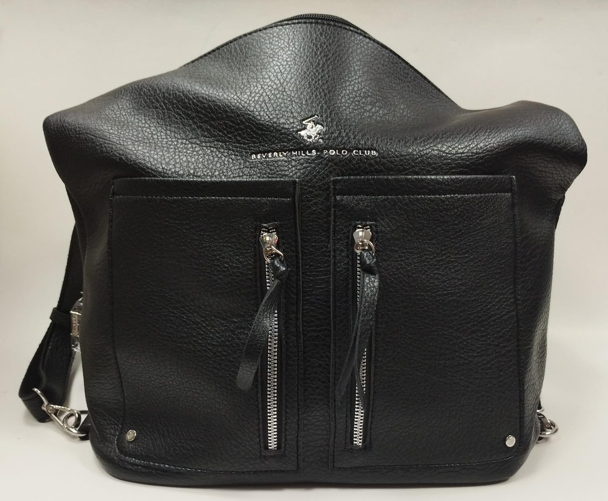 borsa/ zaino donna di beverly hills polo club bh-3941 cuoio/ nero/ blu