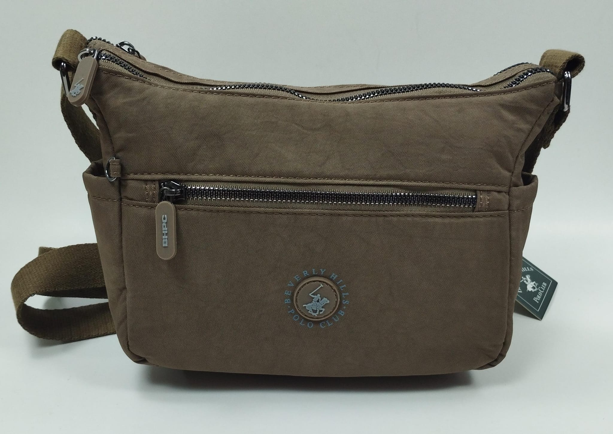 borsa donna di beverly hills polo club bh-3954p nero/ tortora