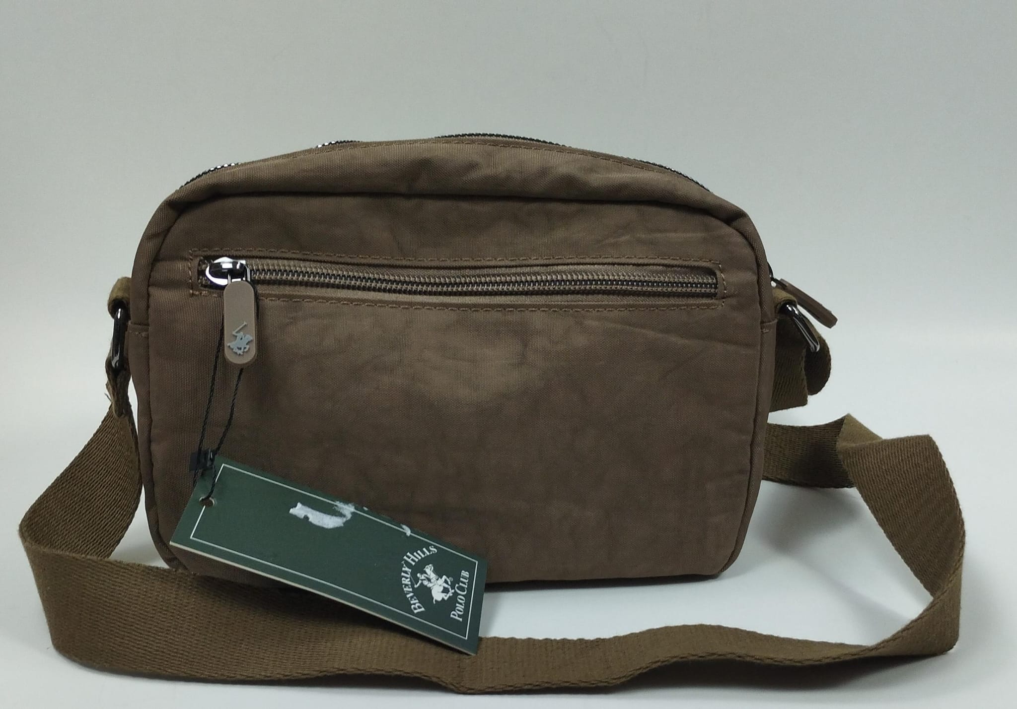 borsa a tracolla donna di beverly hills polo club bh-3950p nero/ tortora