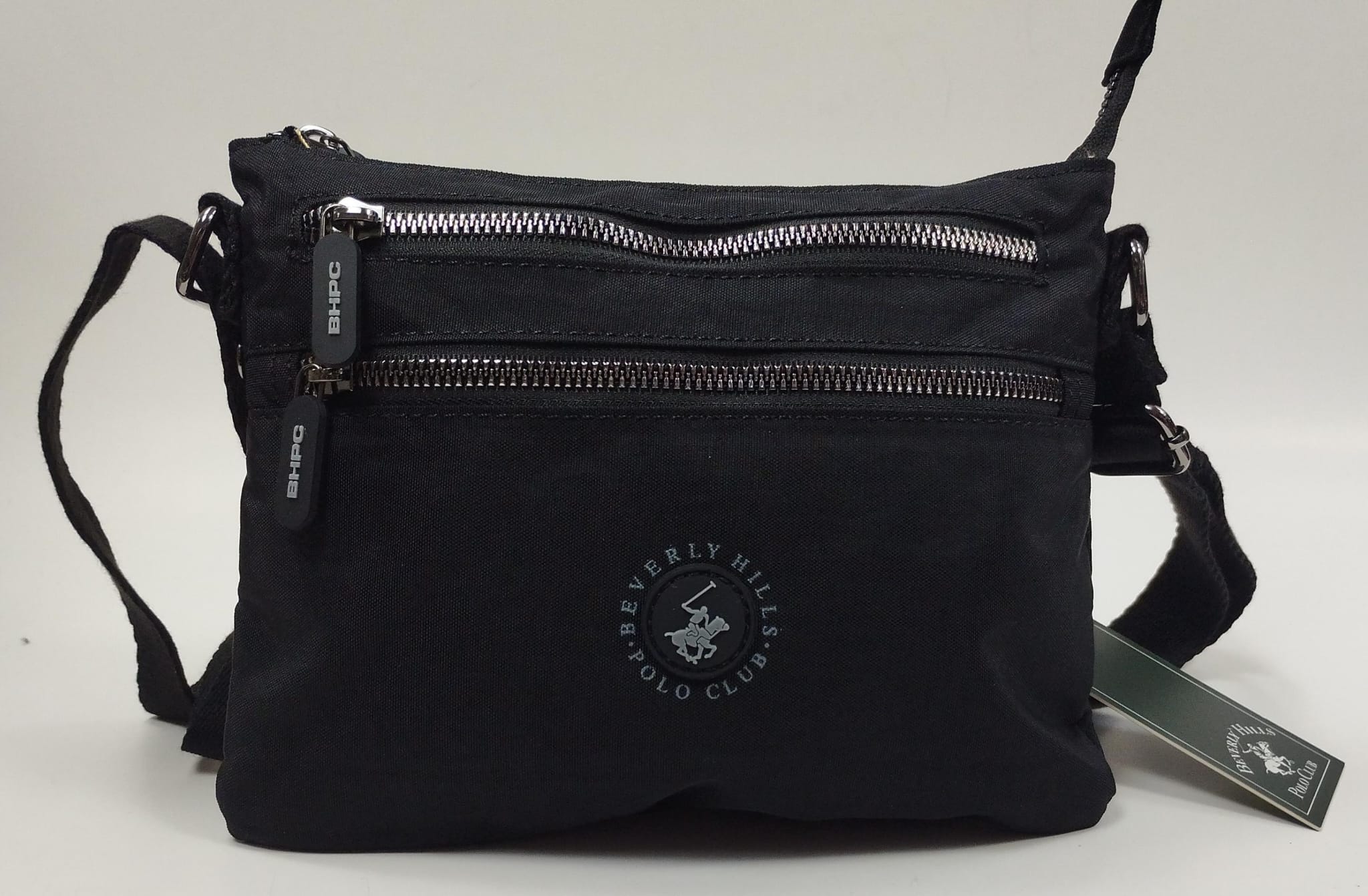borsa a tracolla donna di beverly hills polo club bh-3951  nero/ tortora