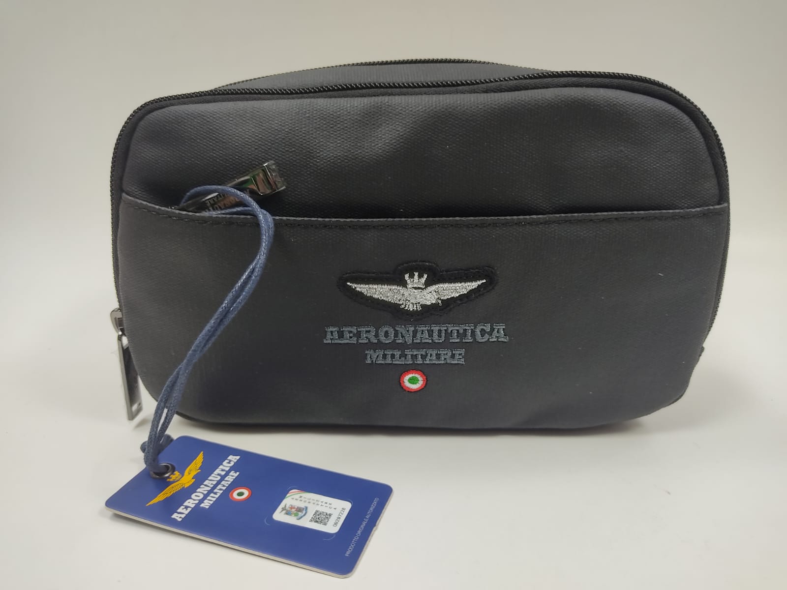 borsello uomo di aeronautica militare am-540 nero/ khaki/ blu
