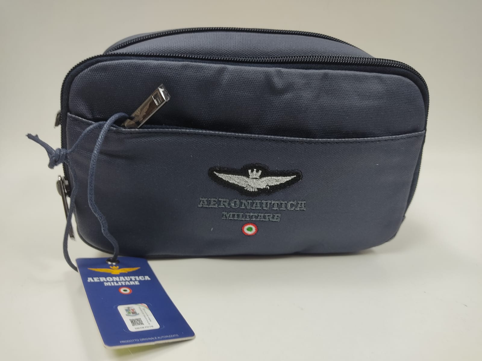 borsello uomo di aeronautica militare am-540 nero/ khaki/ blu