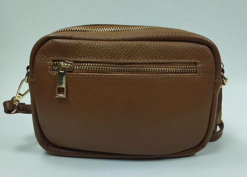 borsa tracolla donna effetty in pelle 0050371.01/AS nero/ blu/cuoio