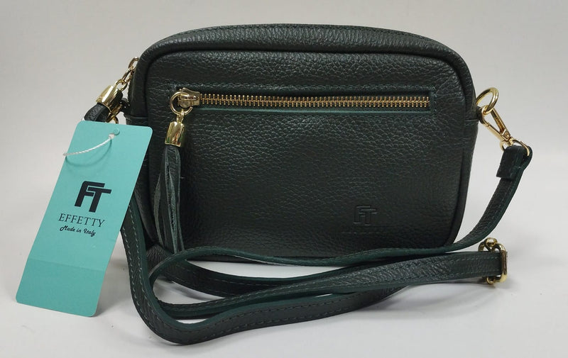 borsa tracolla donna effetty in pelle 0050371.01/AS nero/ blu/cuoio