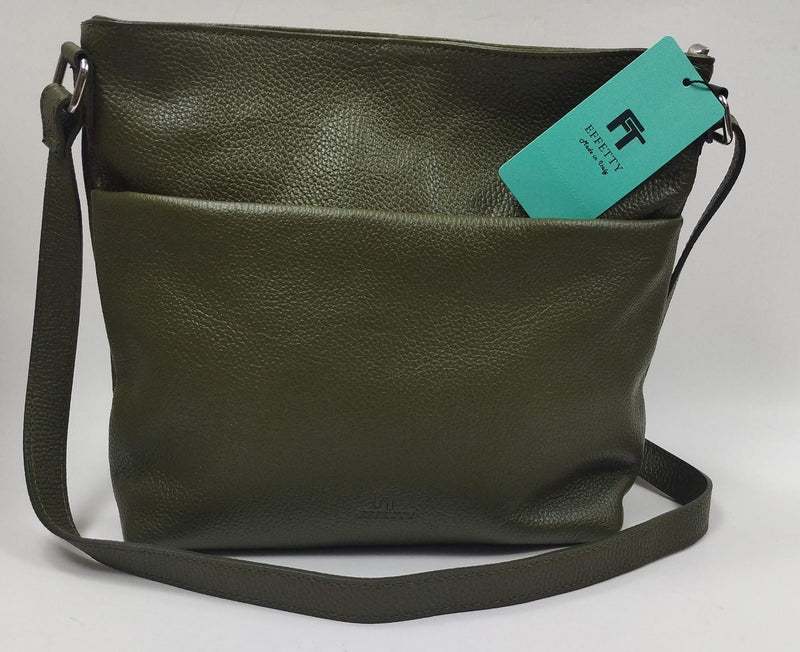 borsa donna effetty in pelle 0050261.0/AS cuoio/verde/nero
