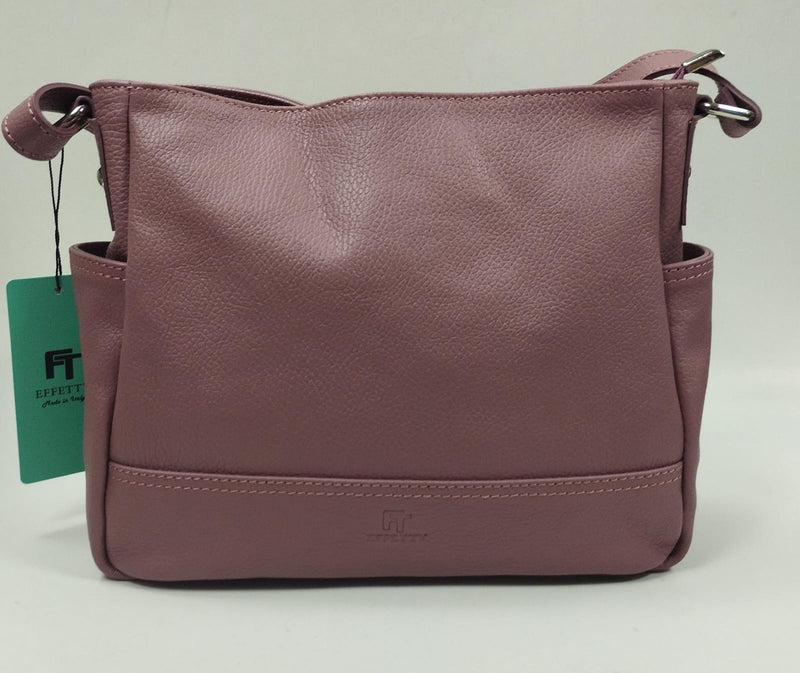 borsa donna effety in vera pelle 0050256.0/AS nero,cuoio,rosa