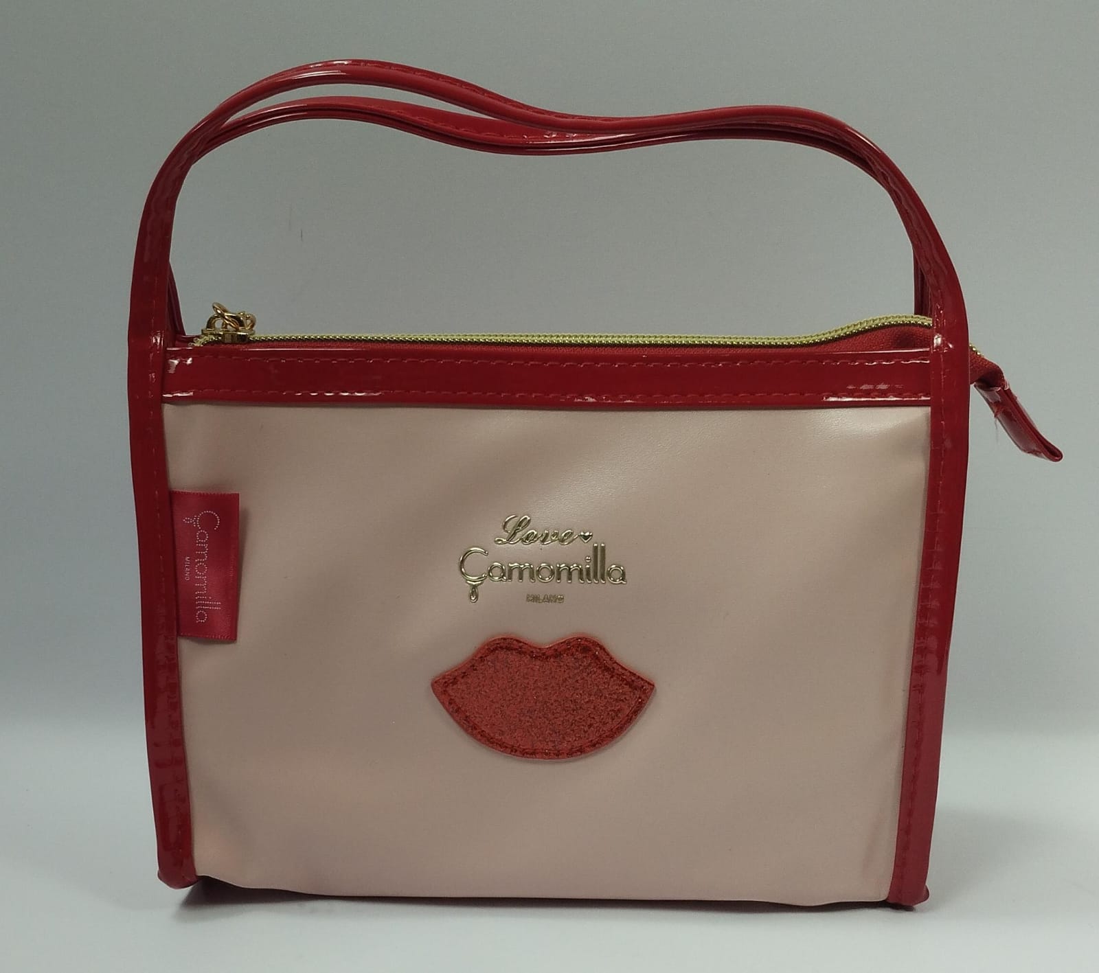 Busta s con manici be chic di camomilla milano  cod. 02107 bianco/ rosa