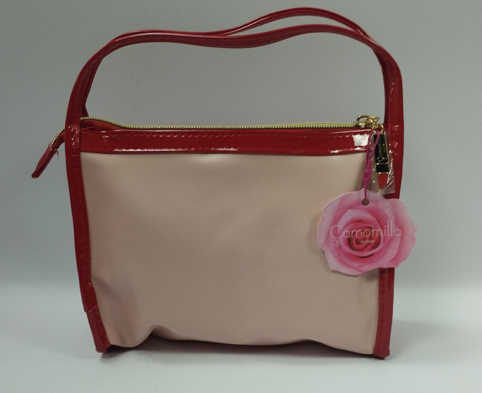 Busta s con manici be chic di camomilla milano  cod. 02107 bianco/ rosa