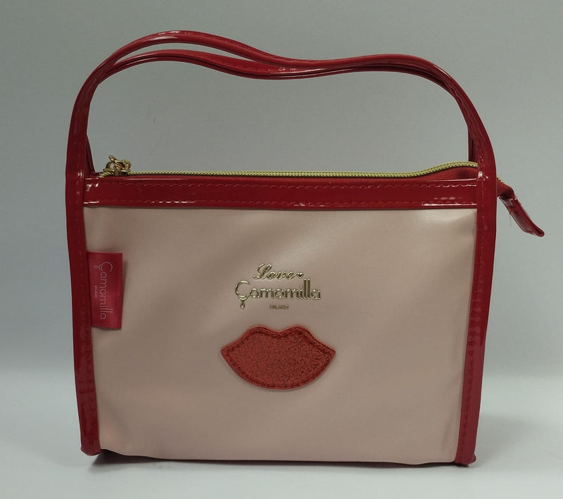 Busta s con manici be chic di camomilla milano  cod. 02107 bianco/ rosa