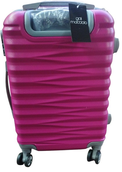 trolley rigido a 4 ruote di gai mattiolo mj6067 rosa/argento/azzurro