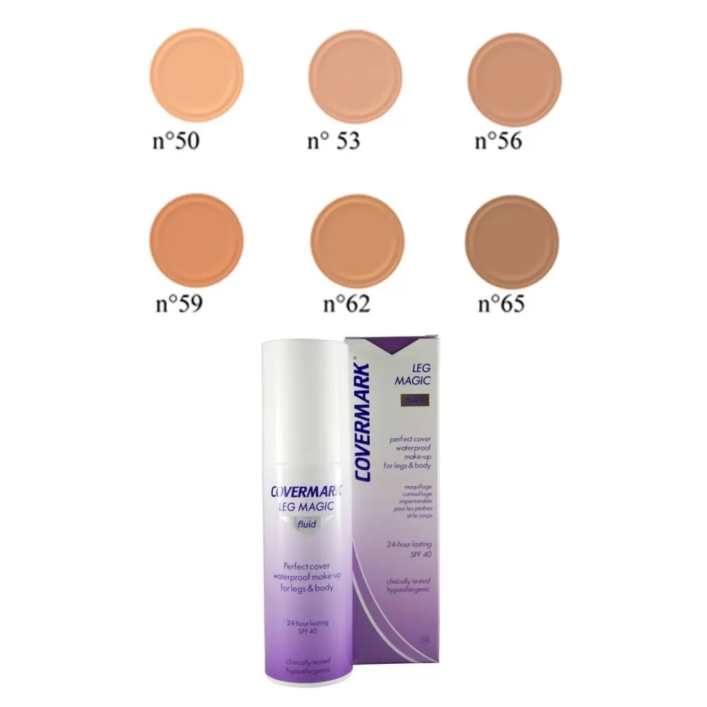 Covermark leg magic fluid spf 40 waterproof make-up per gambe e corpo 50/53/56/59/62/65