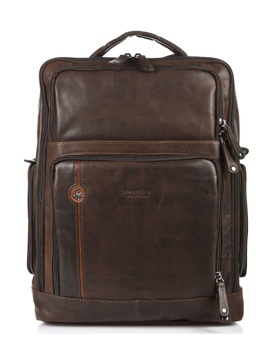 zaino uomo in pelle di beverly hills polo club bh-385 marrone/ brandy