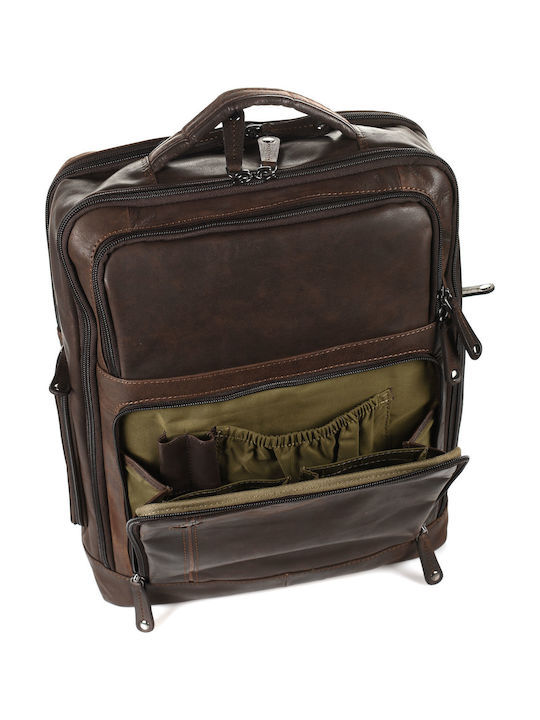 zaino uomo in pelle di beverly hills polo club bh-385 marrone/ brandy