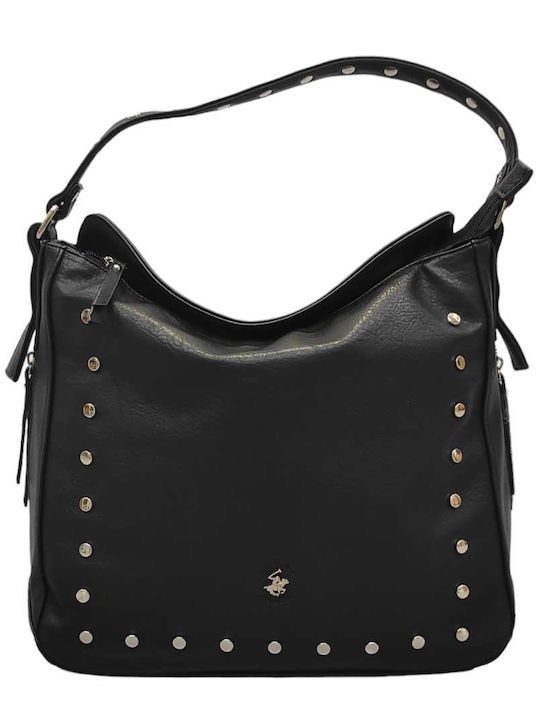 borsa donna di beverly hills polo club bh-3461 nero/cuoio