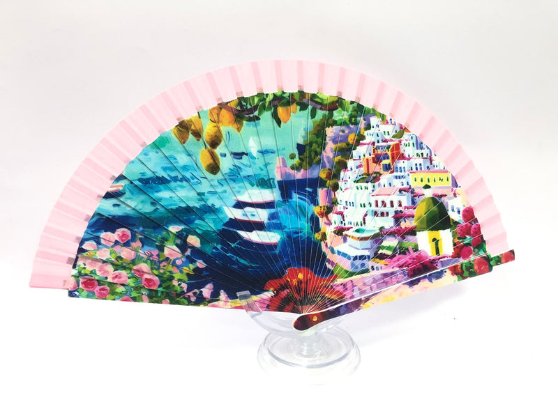 Ventaglio grande made in italy fantasia positano