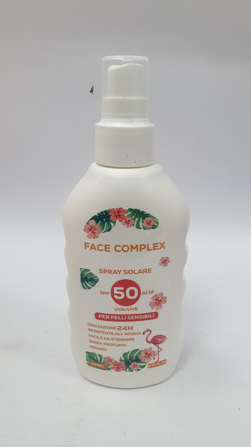 Face complex spray solare spf 50 per pelli sensibili