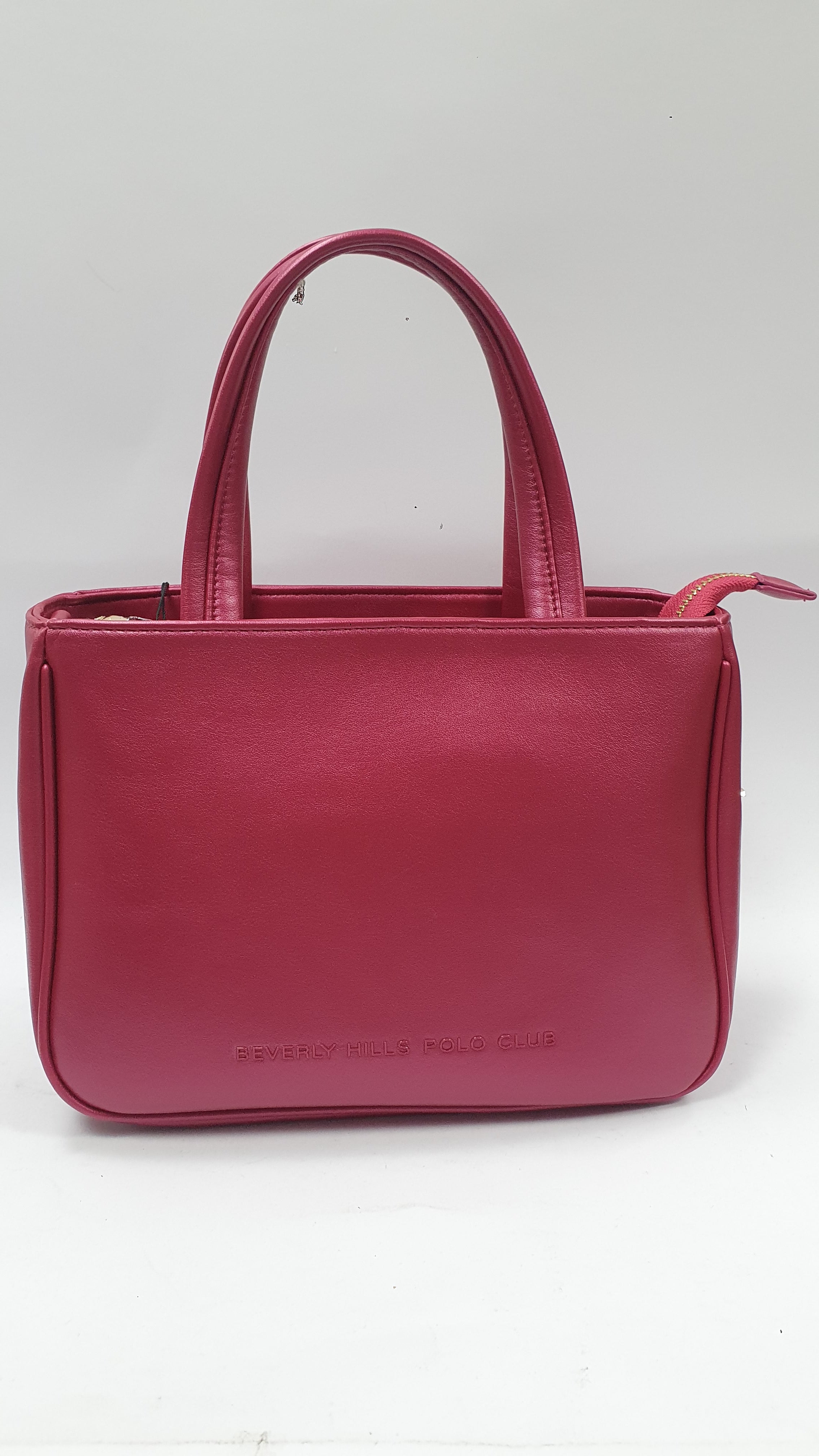 borsa donna a mano di beverly hills polo club bh-3842 nero/ cuoio/ fuxia