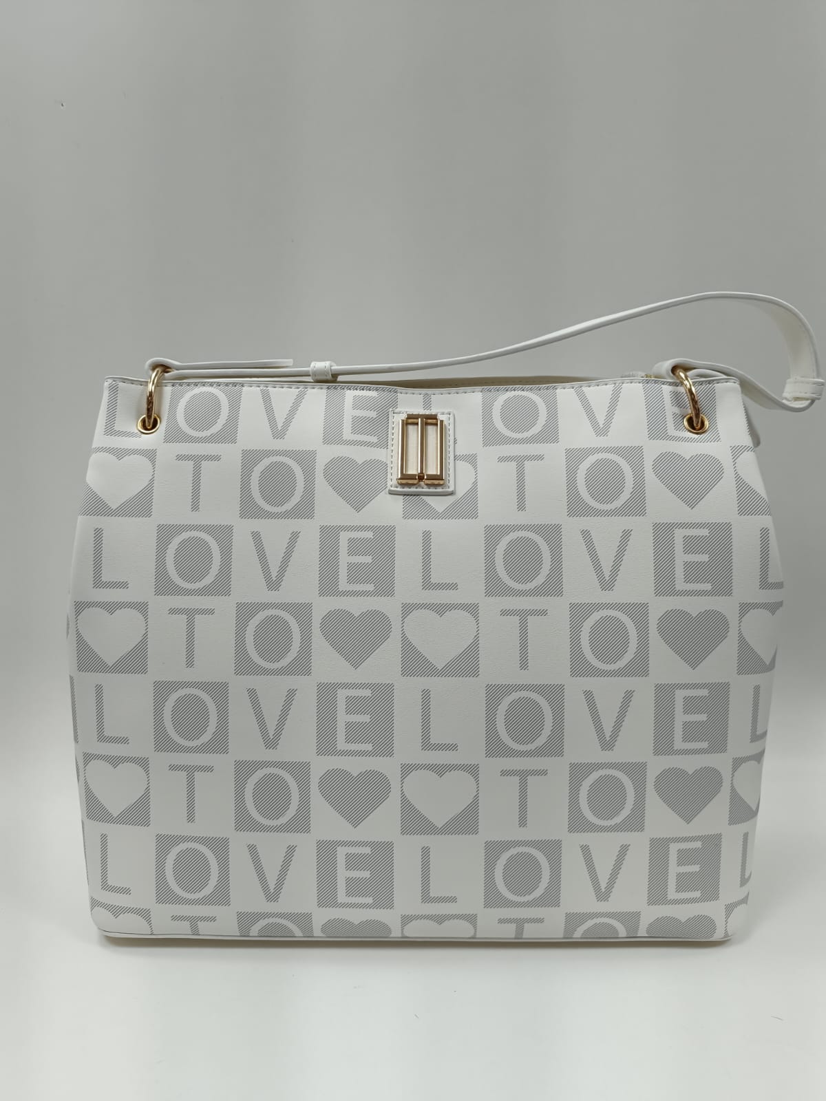Borsa donna love to love LO452 bianco/ azzurro