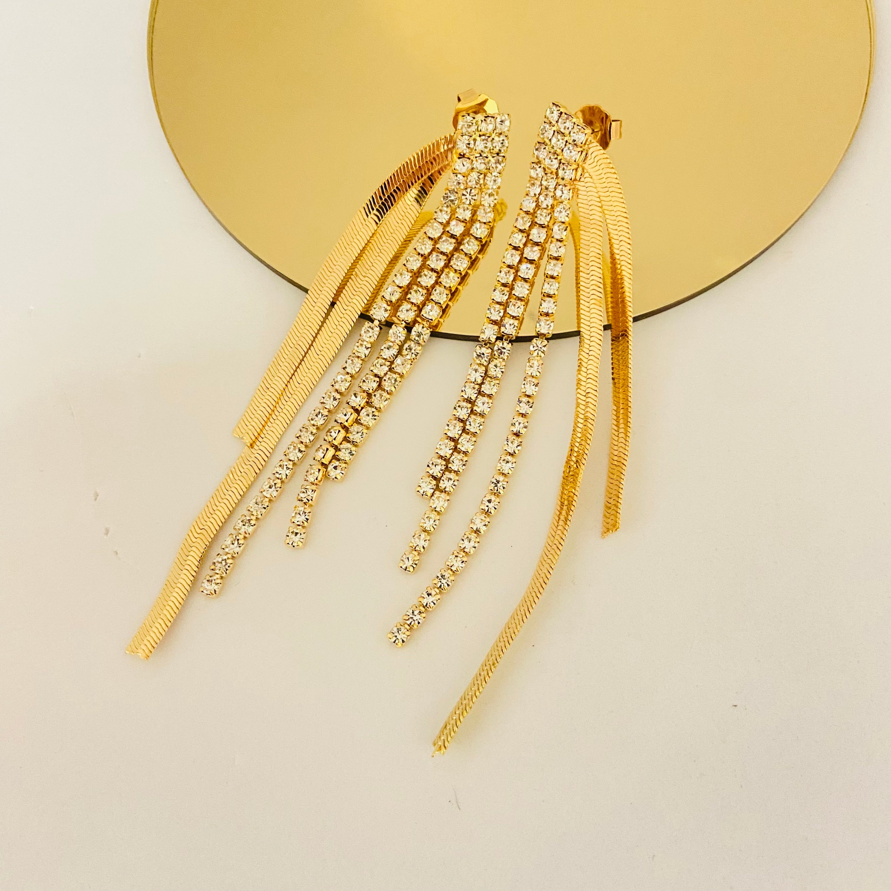 Orecchini pendenti di byba bijoux oro/ argento