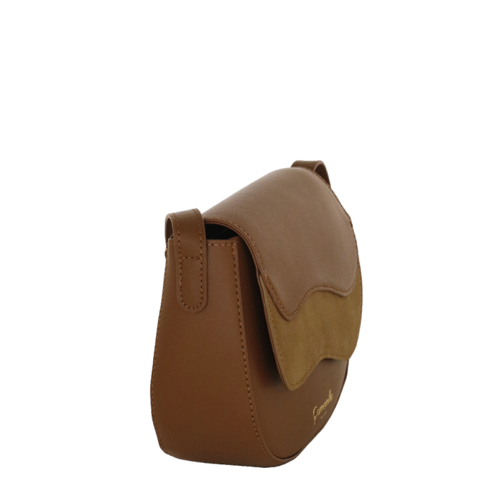 Camomilla milano borsa tracolla patta S Emma marrone/ off white