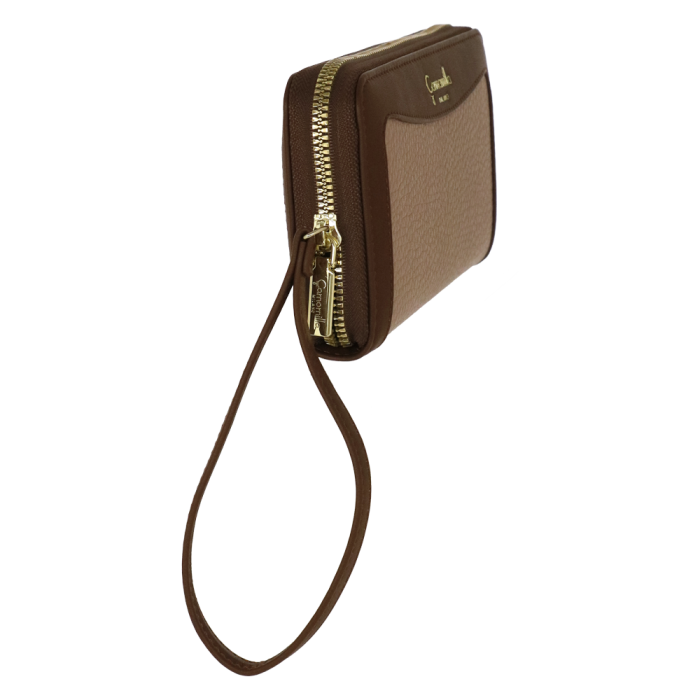 Portafoglio zip L bree di camomilla milano verde/ rosa/ nero