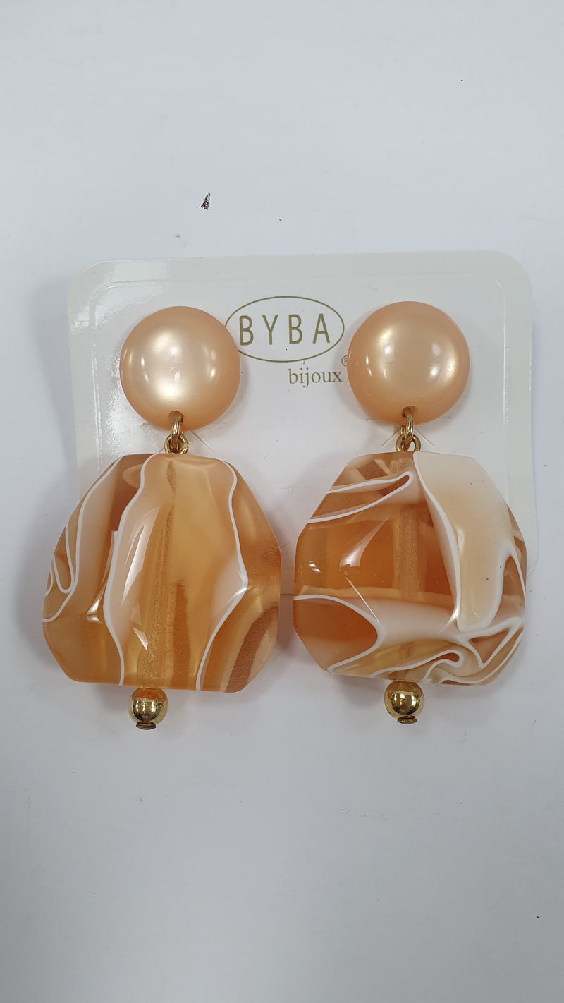 Orecchini pendenti byba bijoux beige- arancio Cod.108