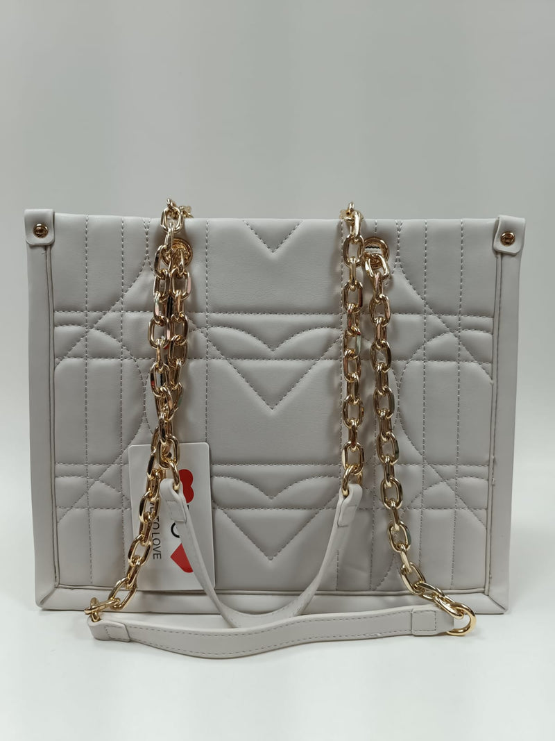 Borsa donna love to love LO440 cipria/ bianco
