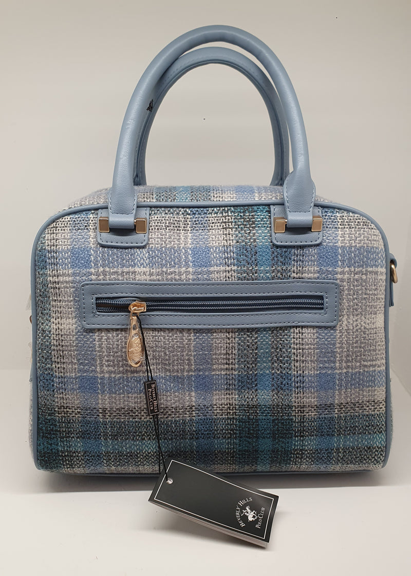 Borsa donna beverly hills polo club bh-4250 azzurro/ cuoio