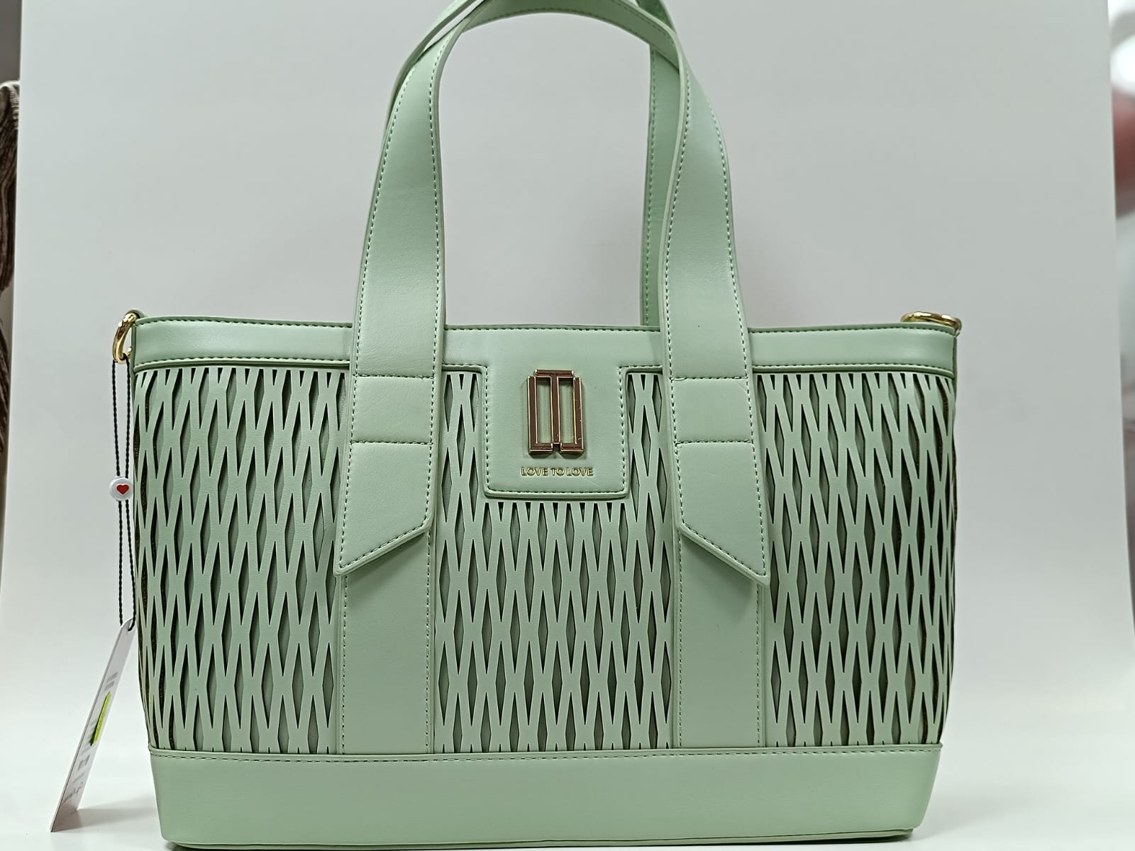 Borsa donna love to love LO431 verde/ rosa