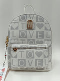 Zaino donna love to love LO453 bianco/ azzurro