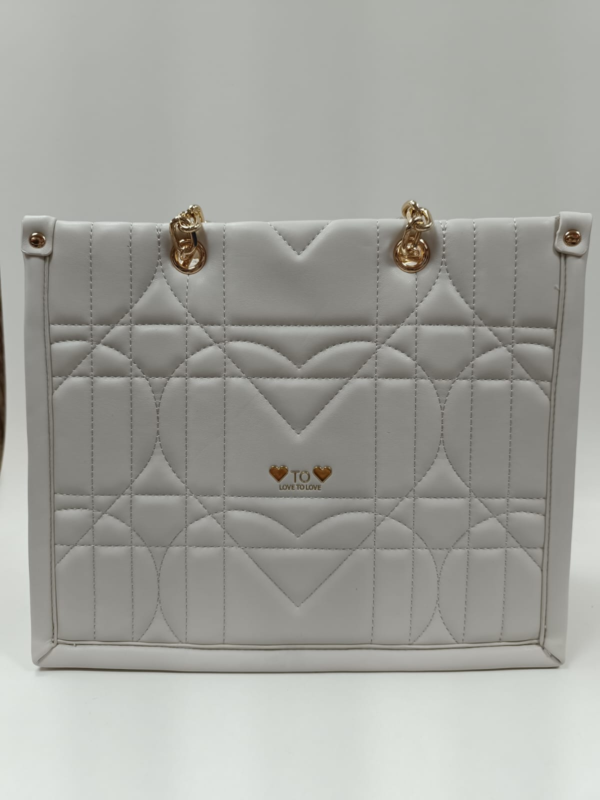 Borsa donna love to love LO440 cipria/ bianco