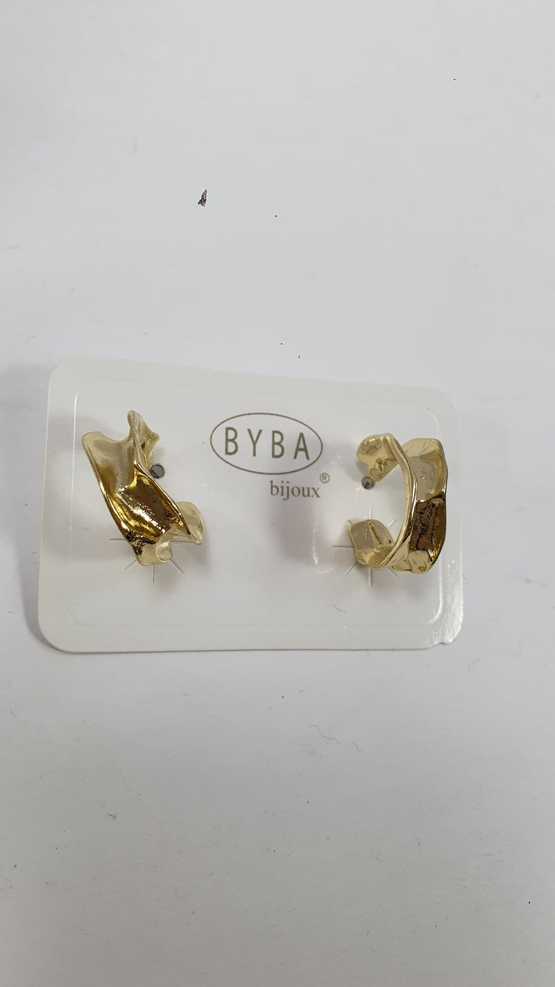 Orecchino donna byba bijoux cerchio ondulato oro cod.335