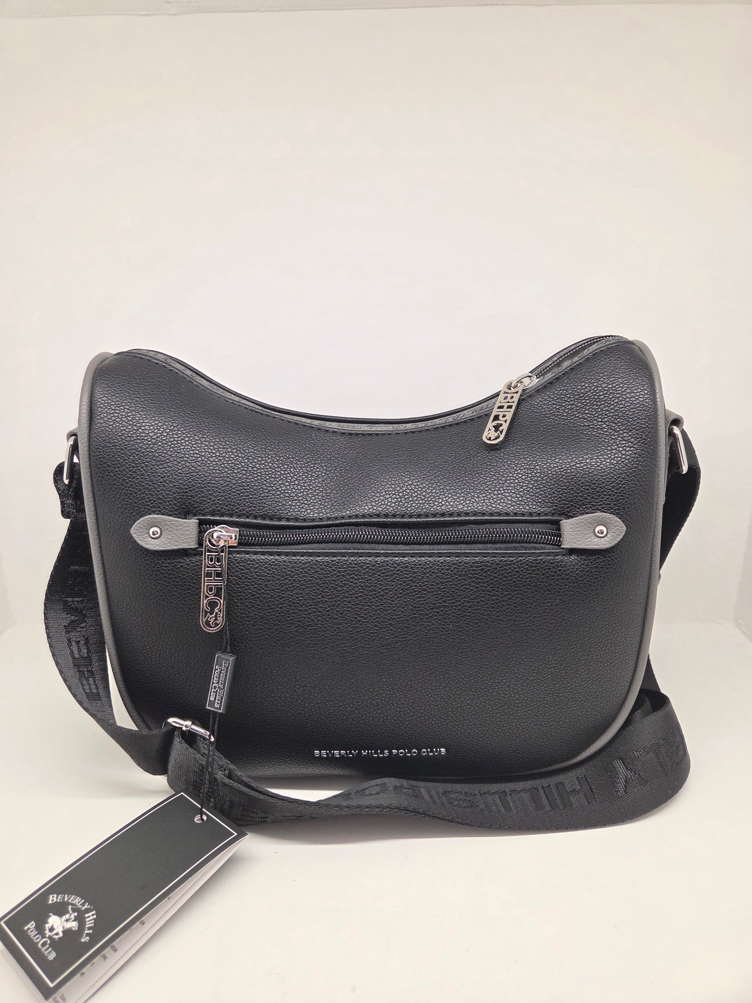 beverly hills polo club borsa a tracolla donna bh-4264 aubergine/ nero