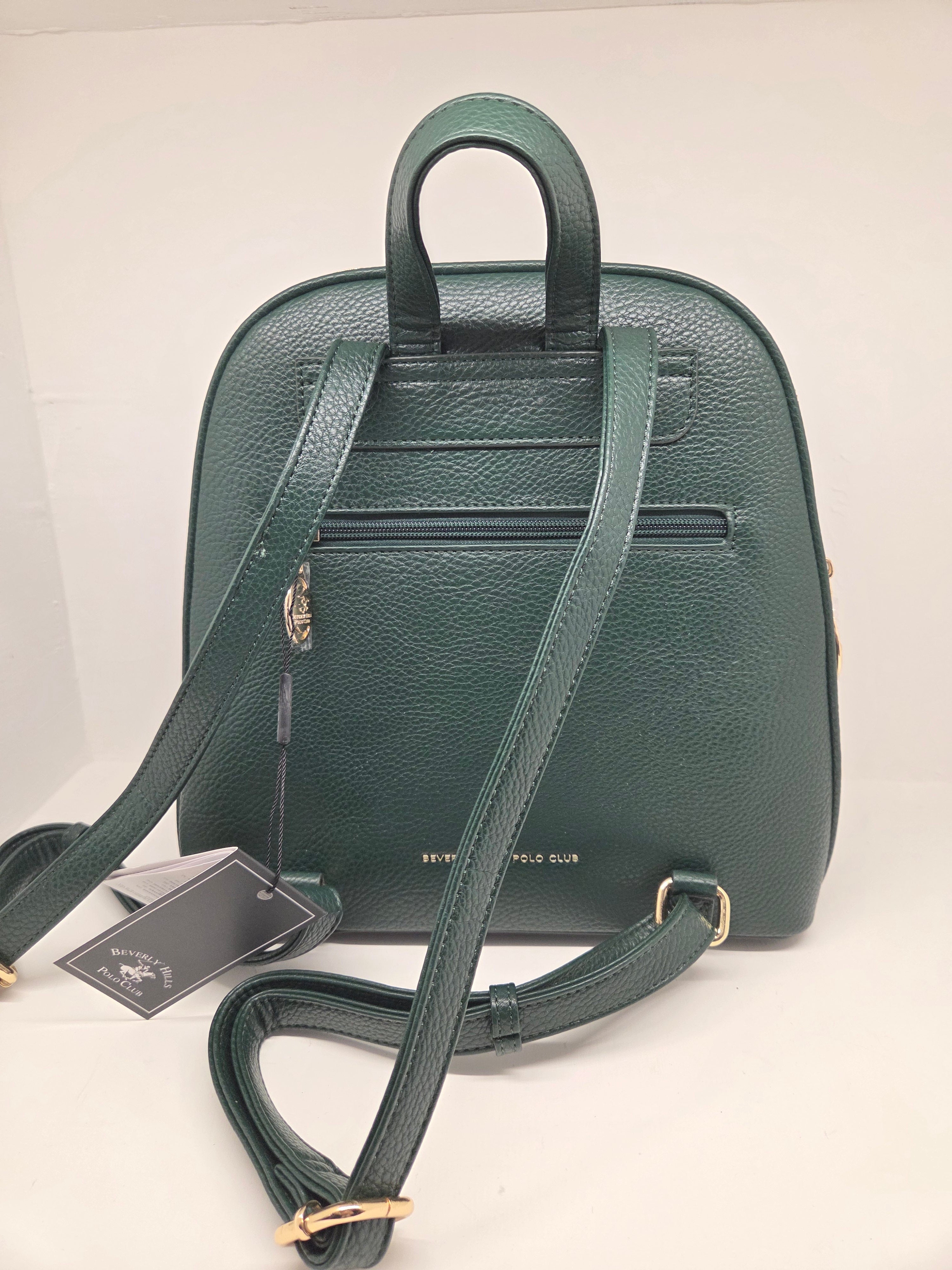 zaino donna beverly hills polo club bh-4322 dark brown/ verde