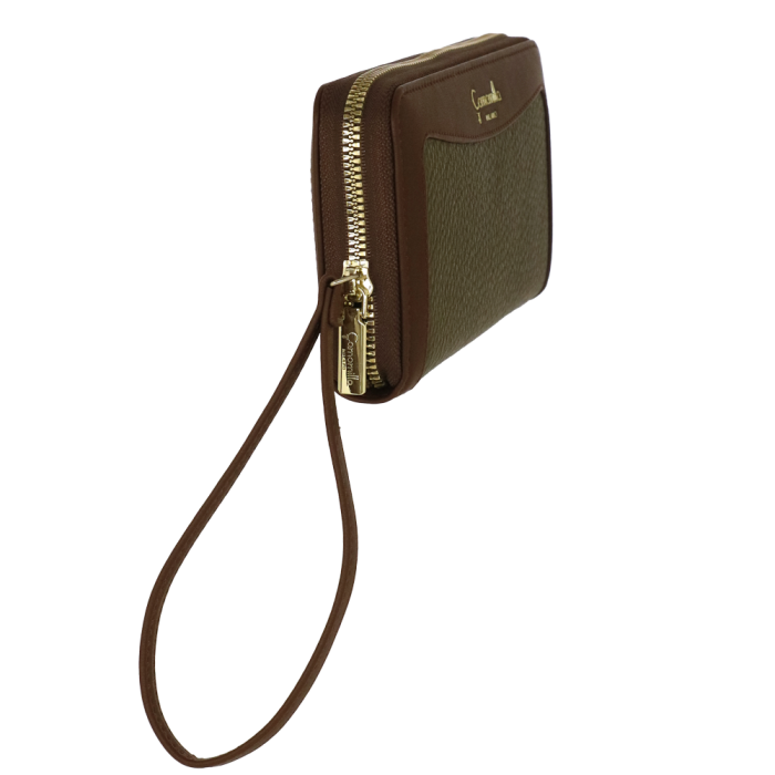 Portafoglio zip L bree di camomilla milano verde/ rosa/ nero