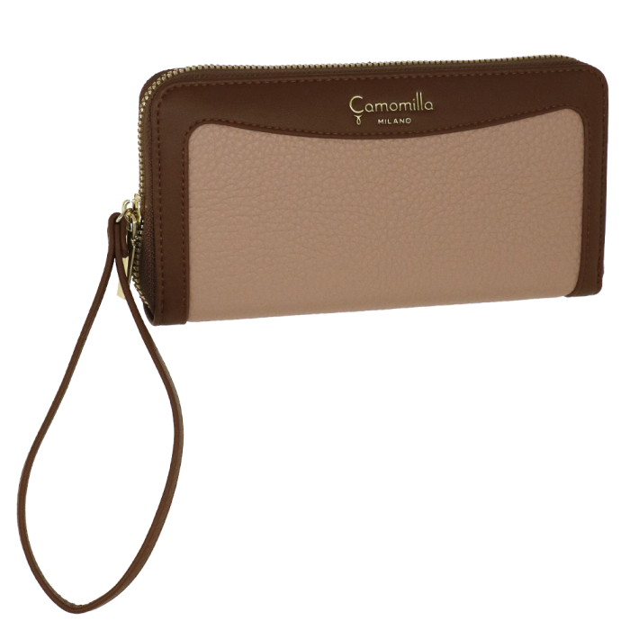 Portafoglio zip L bree di camomilla milano verde/ rosa/ nero